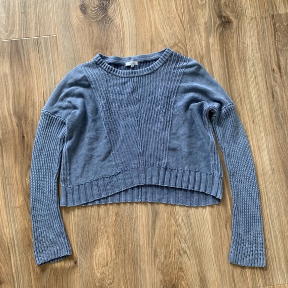 Rails Elsa Vintage Blue Knit Sweater Cropped Crop Medium Slouchy Oversized Boxy - Picture 3 of 7